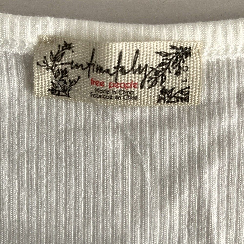 Free People Ribbed Crop White High Neck Sleeveless L - Picture 3 of 9